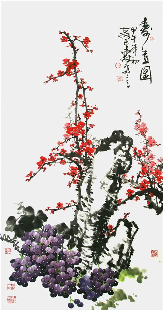 Song Chonglin's Contemporary Chinese Painting - Painting of Flowers and Birds in Traditional Chinese Style
