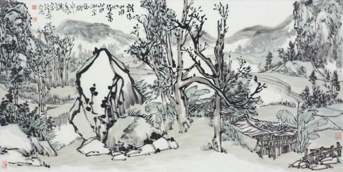 Song Guian's Contemporary Chinese Painting - Landscape As Book