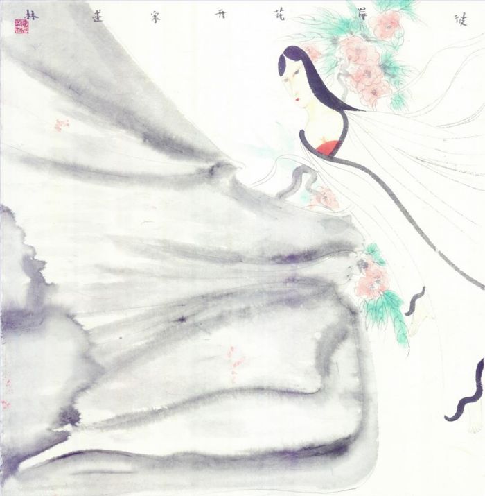 Song Shulin's Contemporary Chinese Painting - Flowers Bloom on The Other Shore
