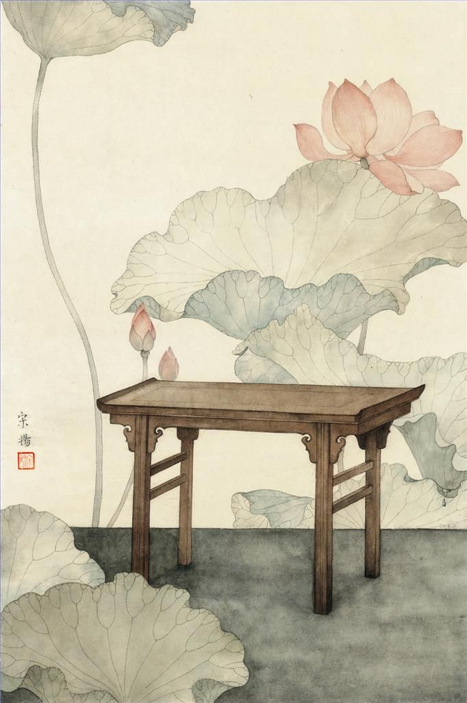 Song Yang's Contemporary Chinese Painting - The Heart of Lotus 2