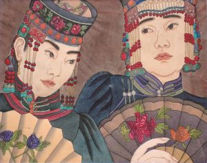 Contemporary Chinese Painting - Woman of Mongolia Nationality 2