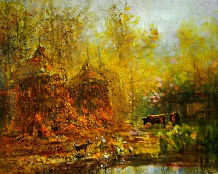 Su Yanling's Contemporary Oil Painting - Haystack