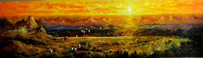 Su Yanling's Contemporary Oil Painting - Landscape of Guanshan