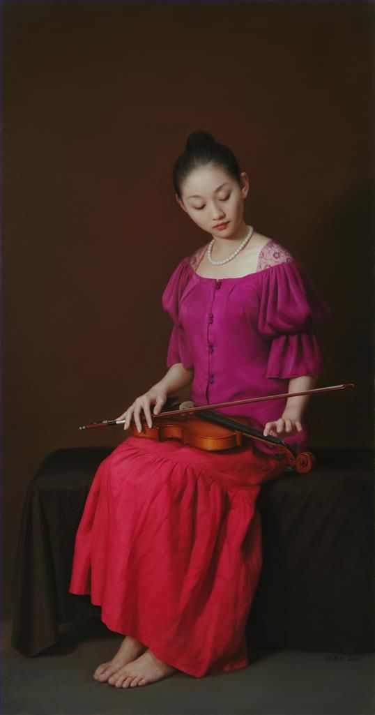 Tan Jianwu's Contemporary Oil Painting - Lingering Sound