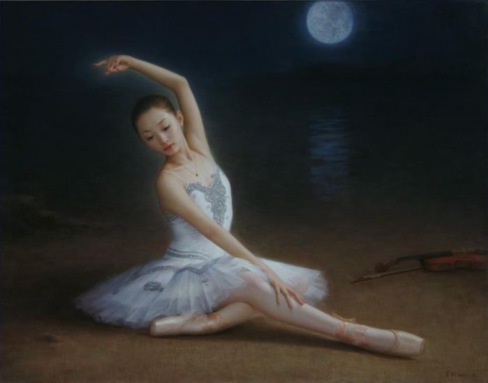 Tan Jianwu's Contemporary Oil Painting - Lonely Ballet