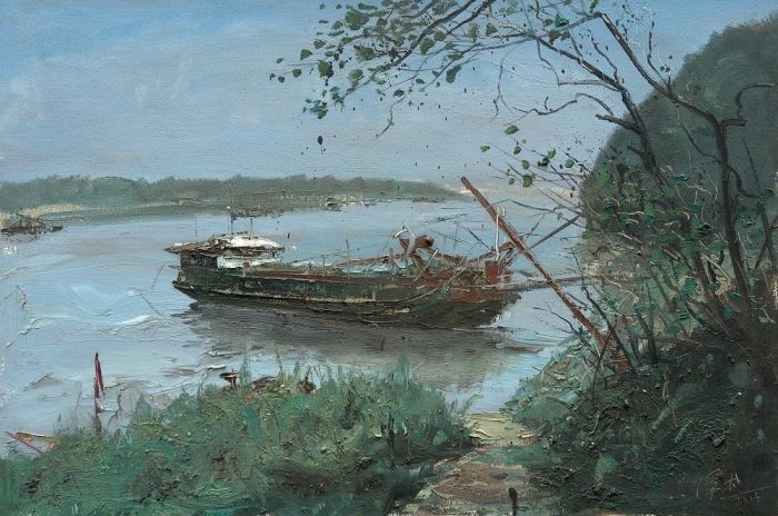 Tan Jie's Contemporary Oil Painting - Around Xiang River