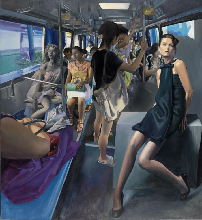 Tan Zidong's Contemporary Oil Painting - Glance Back