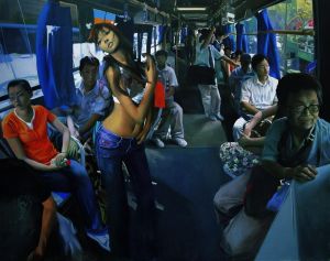 Contemporary Oil Painting - Illusion in The Bus 2007