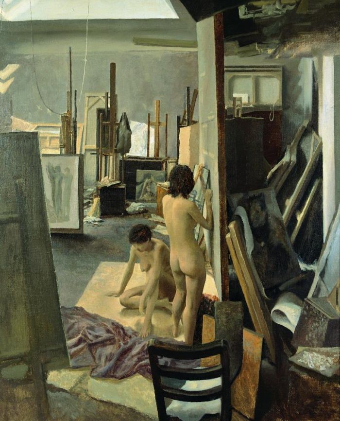 Tan Zidong's Contemporary Oil Painting - Two Naked Women in The Studio