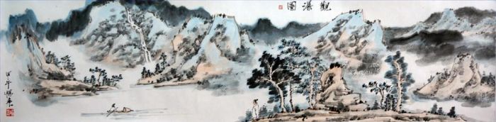 Tang Dianquan's Contemporary Chinese Painting - Visit The Waterfall