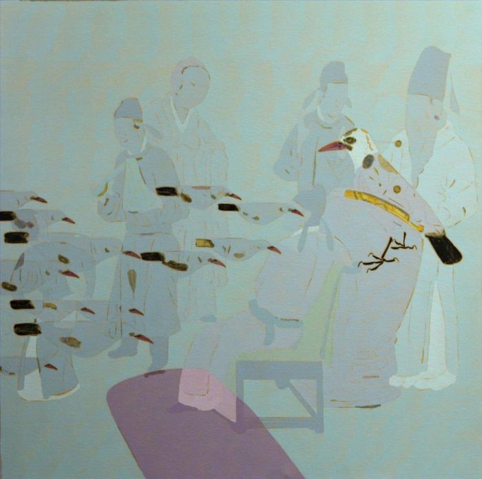 Wang Chongxue's Contemporary Oil Painting - Front Back Left Right