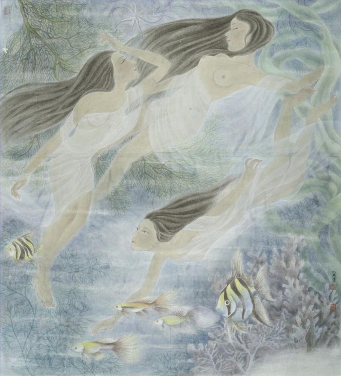Wang Hongying's Contemporary Chinese Painting - Dream of The Sea