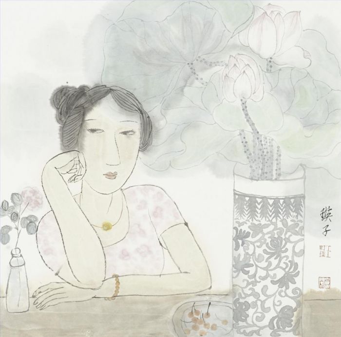 Wang Hongying's Contemporary Chinese Painting - Leisure Time 2