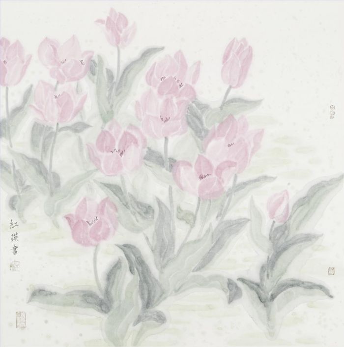 Wang Hongying's Contemporary Chinese Painting - Tulip