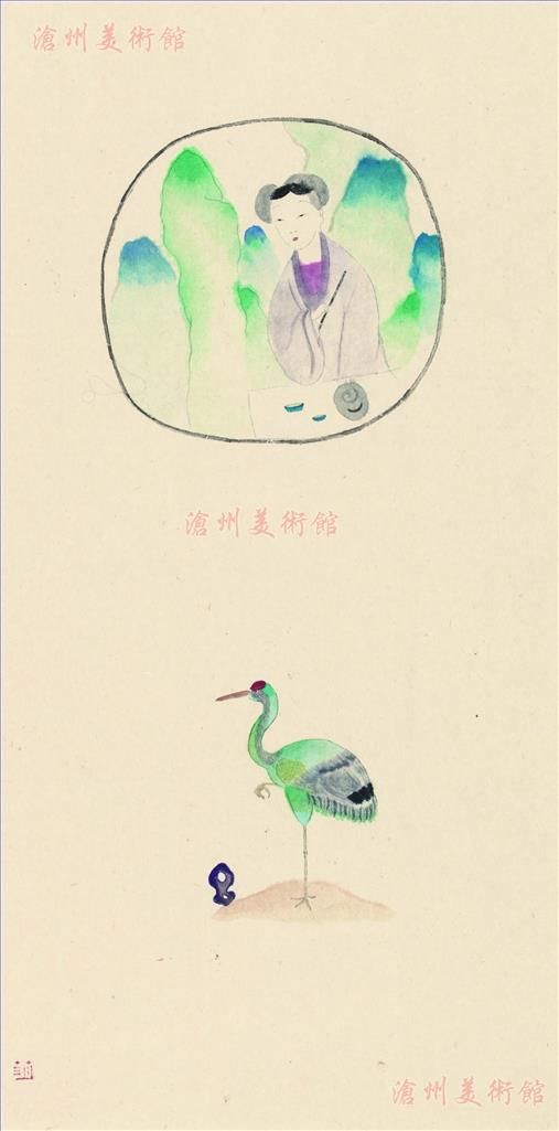 Wang Mengsha's Contemporary Chinese Painting - Presbyopic Glasses Couplet