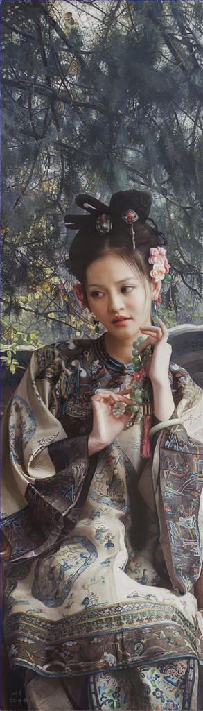 Wang Mingyue's Contemporary Oil Painting - A Beauty in Nanjing 2