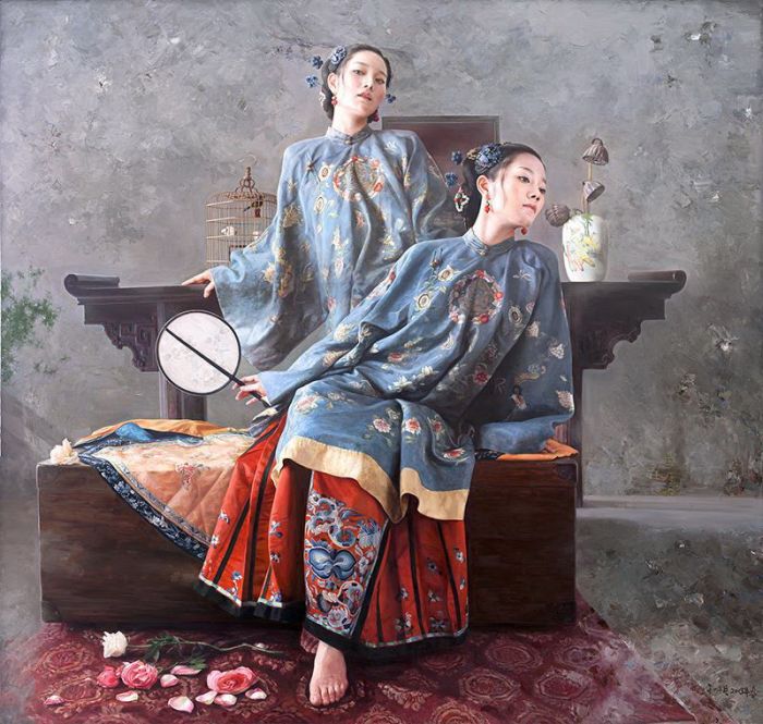 Wang Mingyue's Contemporary Oil Painting - Skylark