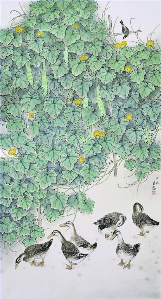 Wang Mingyue's Contemporary Chinese Painting - Gentle Breeze