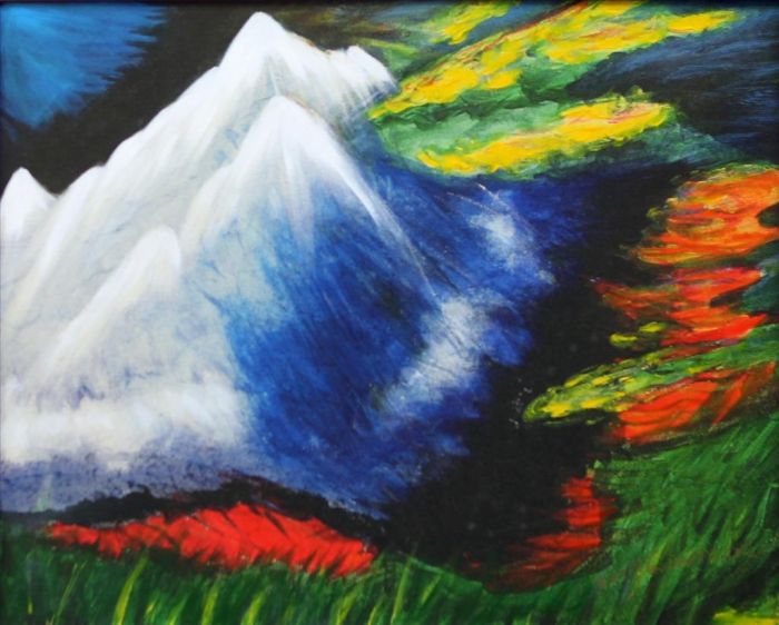 Wang Qianwen's Contemporary Oil Painting - Snow in Helanshan Mountain