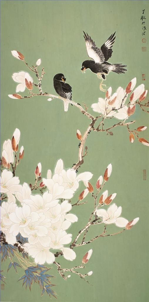 Wang Shaoheng's Contemporary Chinese Painting - Flowers and Birds in Spring