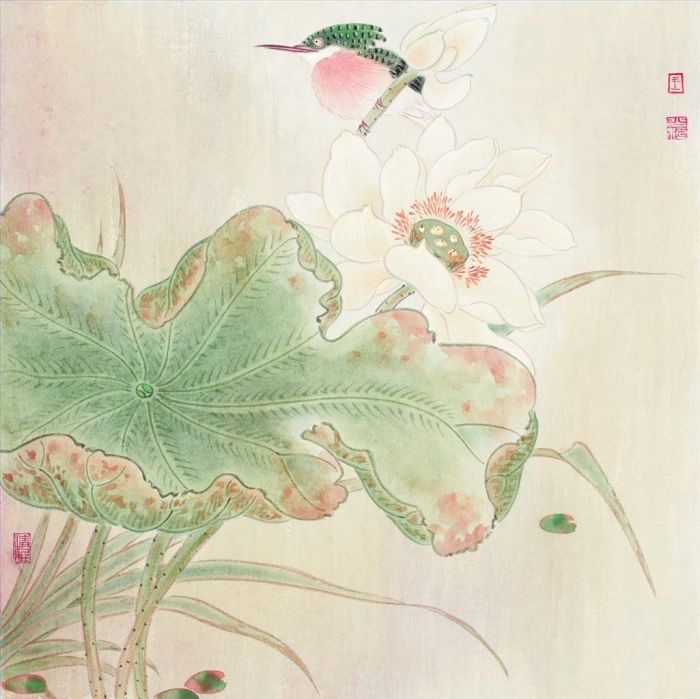 Wang Shaoheng's Contemporary Chinese Painting - Painting of Flowers and Birds in Traditional Chinese Style