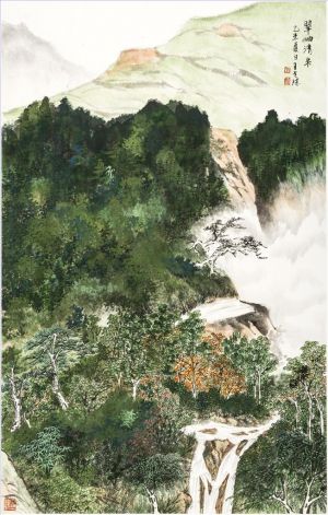 Contemporary Artwork by Wang Shitao - Green Mountain and Clear Spring