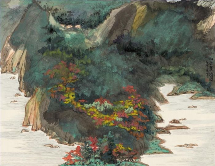 Wang Shitao's Contemporary Chinese Painting - Landscape in Jinka 2