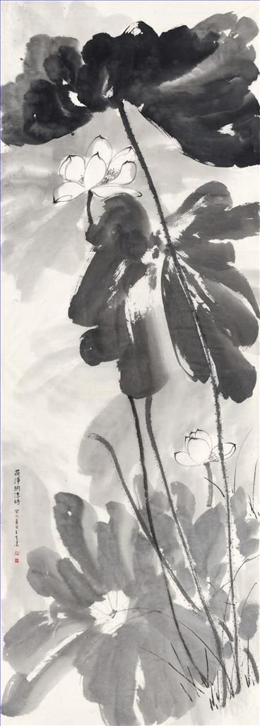 Wang Shitao's Contemporary Chinese Painting - Summer Lotus