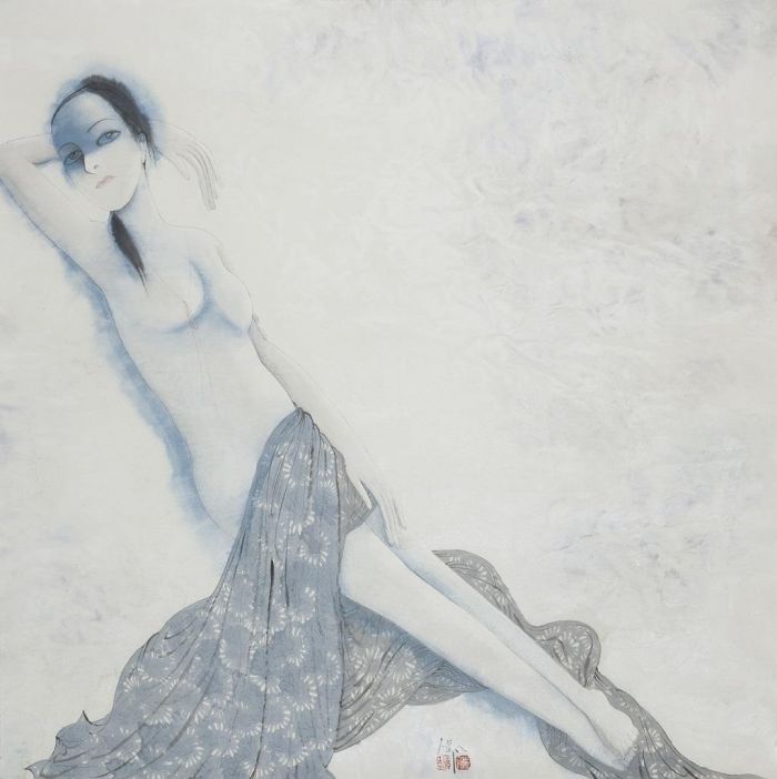Wang Weizhong's Contemporary Chinese Painting - Mortal Girl