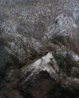 Grey Mountain 2 - Contemporary Oil Painting Art