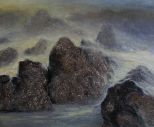 Contemporary Oil Painting - Grey Mountain