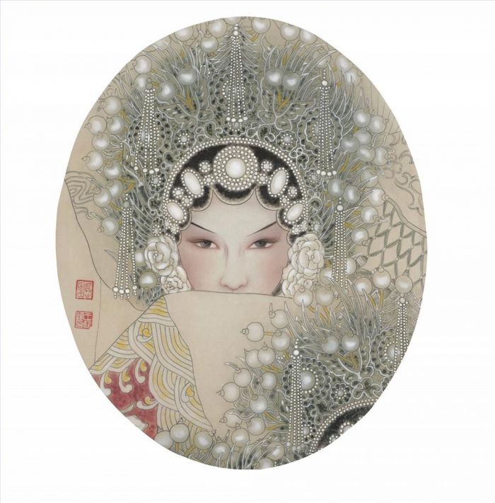 Wang Yifeng's Contemporary Chinese Painting - Opera Facial Makeup