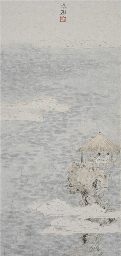 Wang Yuepeng's Contemporary Chinese Painting - Ripples in A Lotus Pond