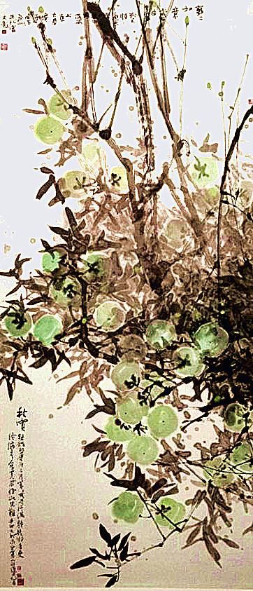 Wang Zhaofu's Contemporary Chinese Painting - Autumn Fruit