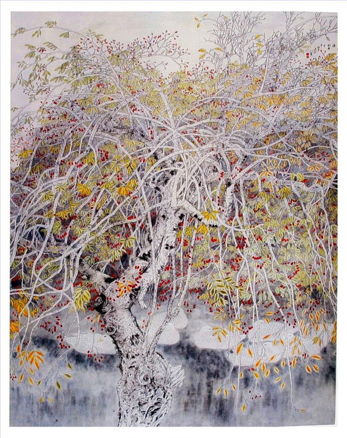 Wang Zhaofu's Contemporary Chinese Painting - Beautiful Autumn in Homeland