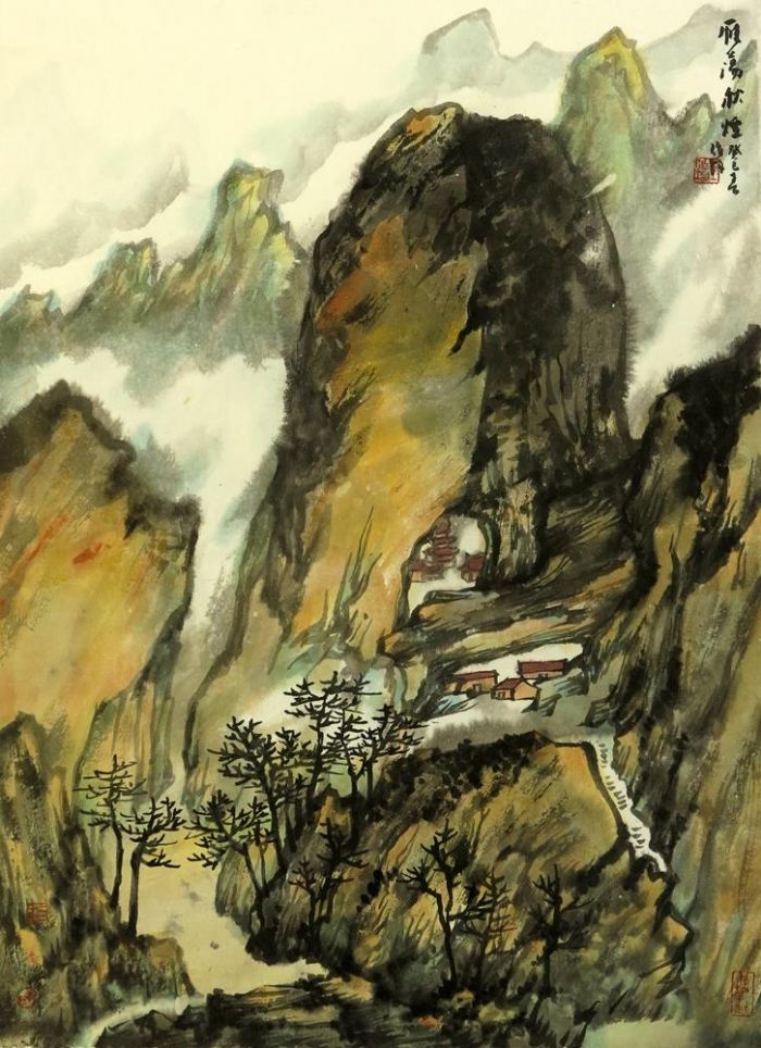 Wang Zuojun's Contemporary Chinese Painting - Autumn Landscape
