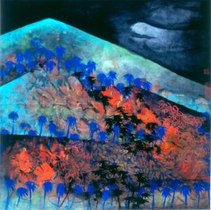 Contemporary Artwork by Wang Zuojun - Evening in A Mountain
