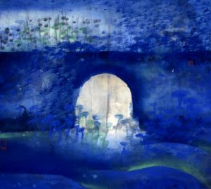 Contemporary Artwork by Wang Zuojun - Moonlight Through The Door