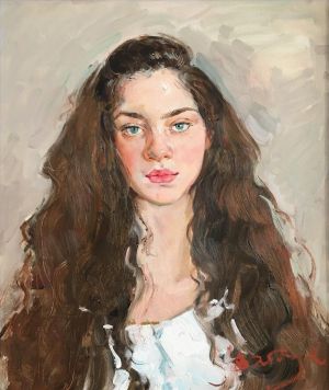 Contemporary Artwork by Wei Jie - A Girl With Long Hair