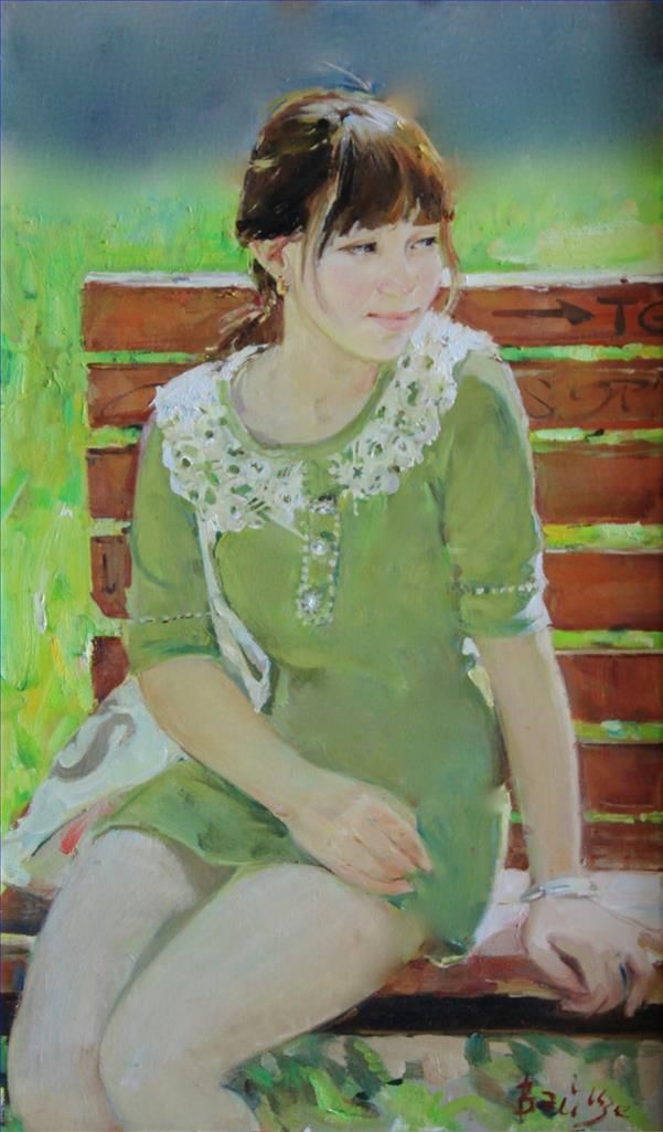 Wei Jie's Contemporary Oil Painting - Peaceful Time