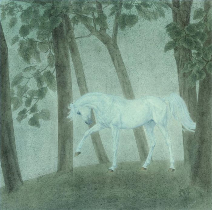 Wei Wei's Contemporary Chinese Painting - Horse Traditional Chinese Painting Fine Brushwork 2