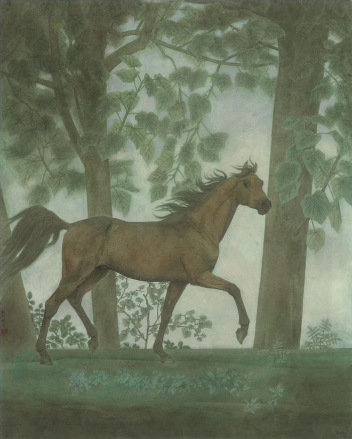 Wei Wei's Contemporary Chinese Painting - Horse Traditional Chinese Painting Fine Brushwork 4