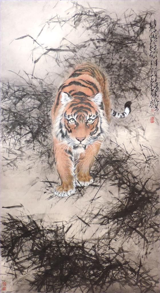Weng Zhenru's Contemporary Chinese Painting - Tiger