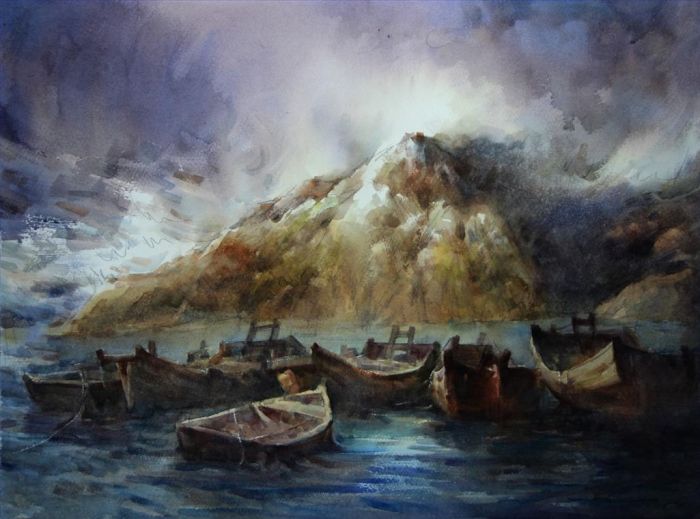 Wu Jianping's Contemporary Various Paintings - Like A Rising Wind and Scudding Clouds