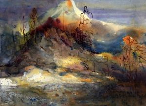 Contemporary Artwork by Wu Jianping - Sunshine From Remote Mountains
