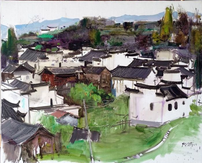 Wu Xiaojiang's Contemporary Chinese Painting - Out of Likeng Village