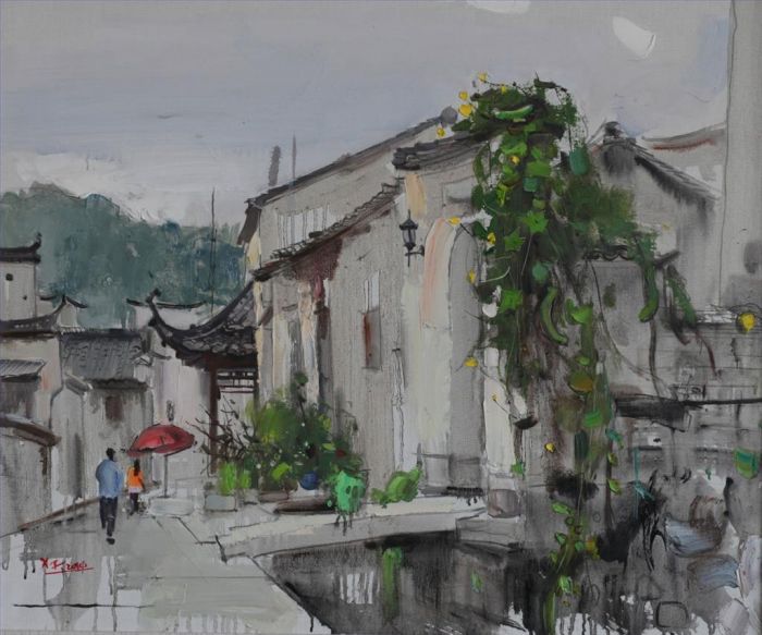 Wu Xiaojiang's Contemporary Chinese Painting - Xidi Village