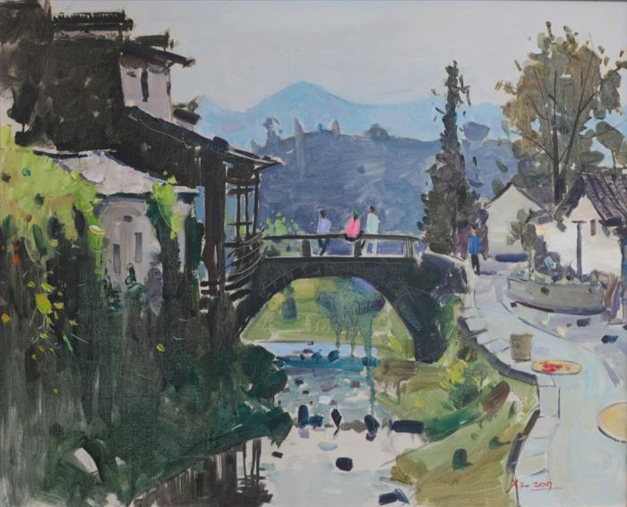 Wu Xiaojiang's Contemporary Chinese Painting - Freehand Brushwork Southern Anhui Lucun Village