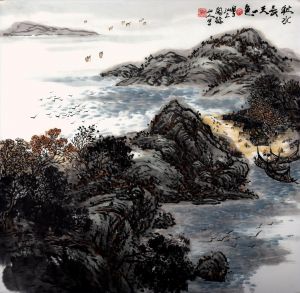 Contemporary Artwork by Wu Yingqun - Autumn River and The Sky