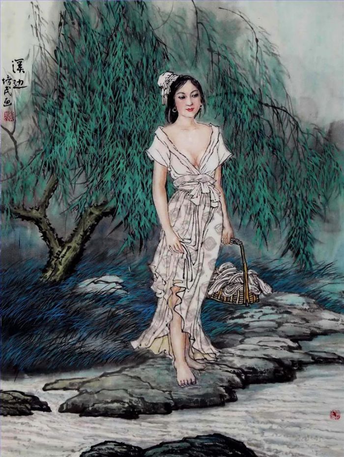 Xia Peimin's Contemporary Chinese Painting - Near The Stream